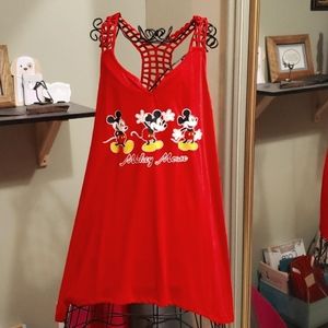 Red Mickey Mouse Tank Racer Back Sz Lrge